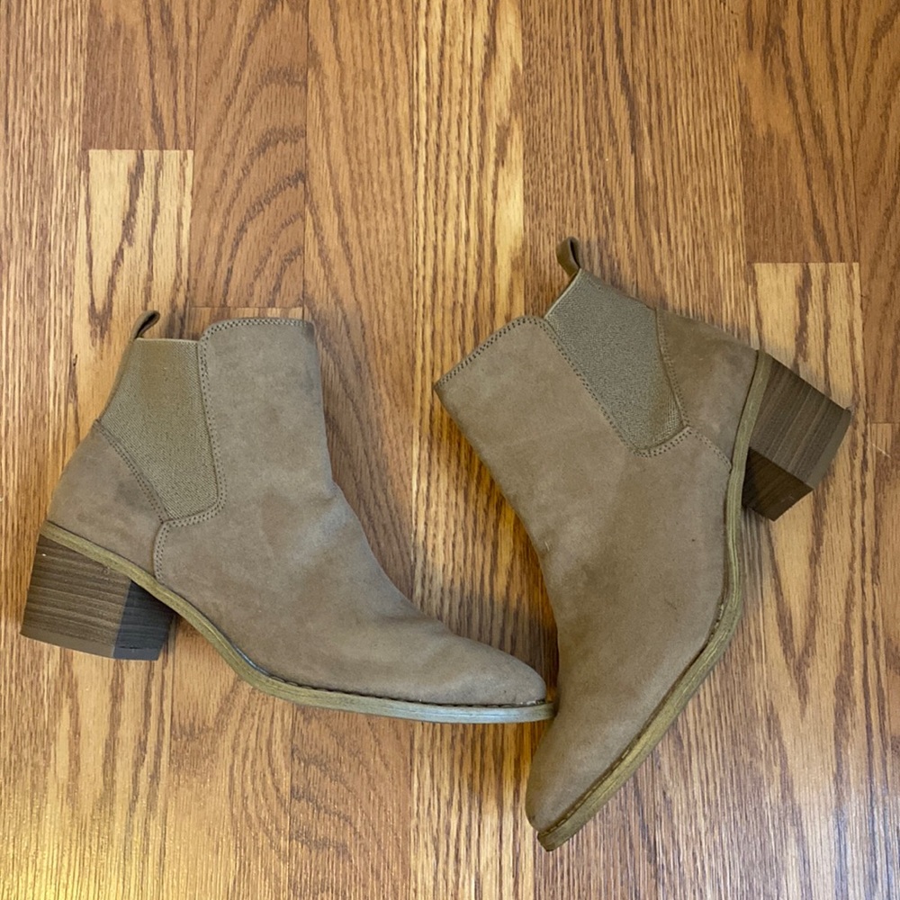 Brown Faux Suede Ankle Boots